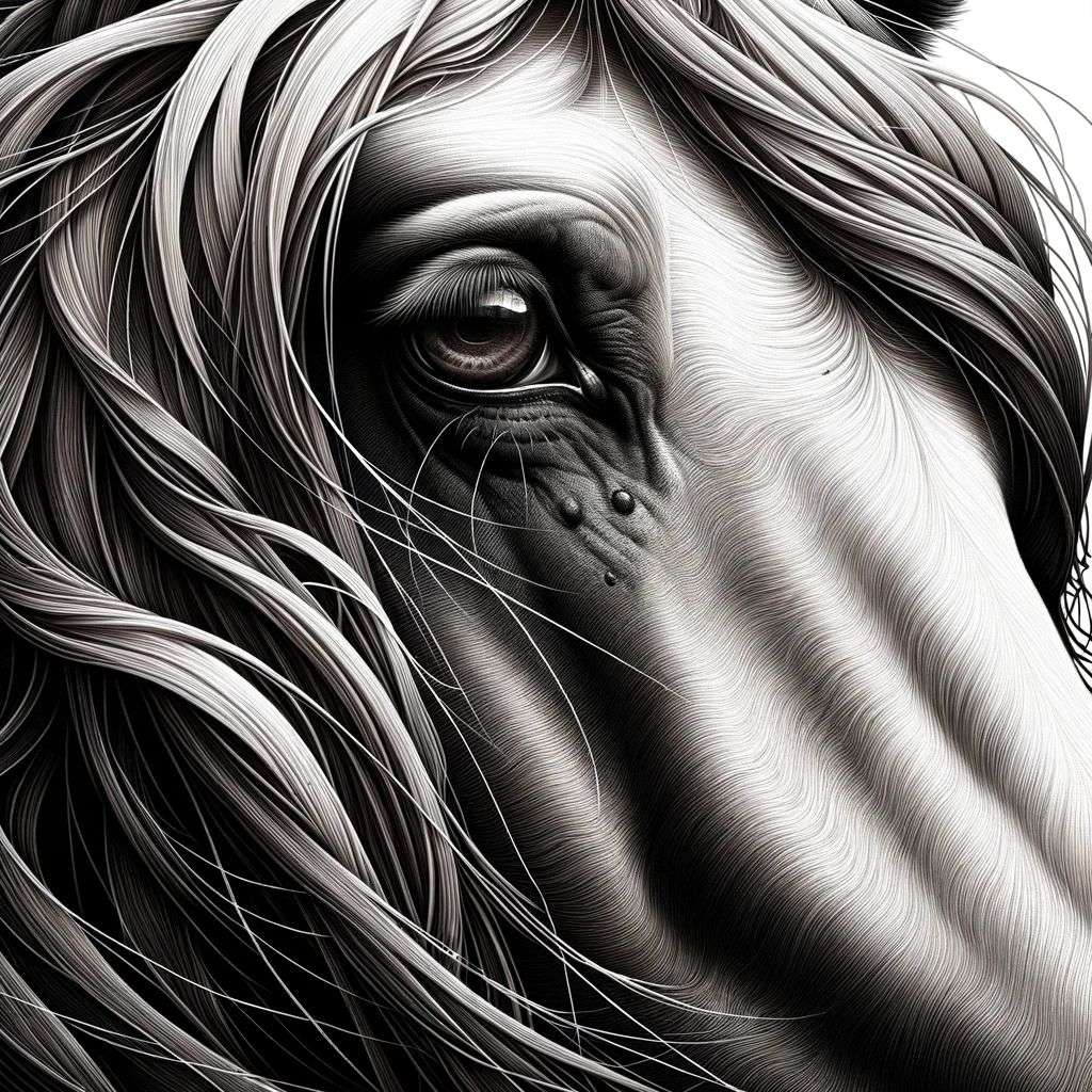 a horse, digital art created in Procreate